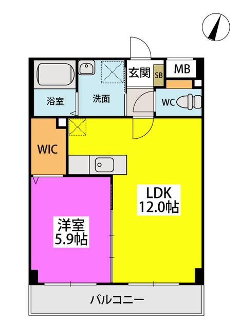 ルミナス(1LDK/2階)の間取り写真
