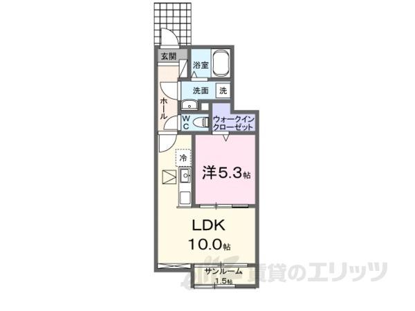 ルミエール-D(1LDK/1階)の間取り写真