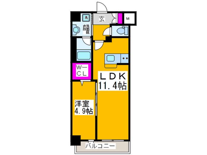 KOUKEN BLDG(1LDK/4階)の間取り写真