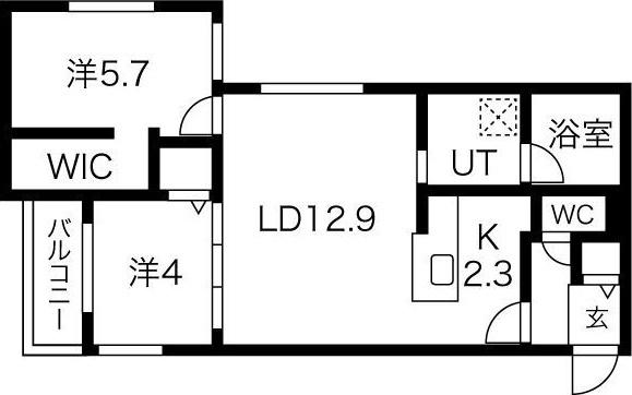 AJITO 1513(2LDK/4階)の間取り写真