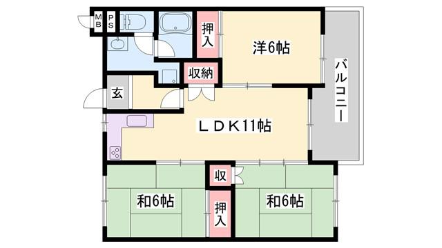 ノアズ・アーク(3LDK/5階)の間取り写真