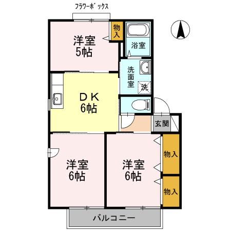 グランシード久保田 B(3DK/2階)の間取り写真