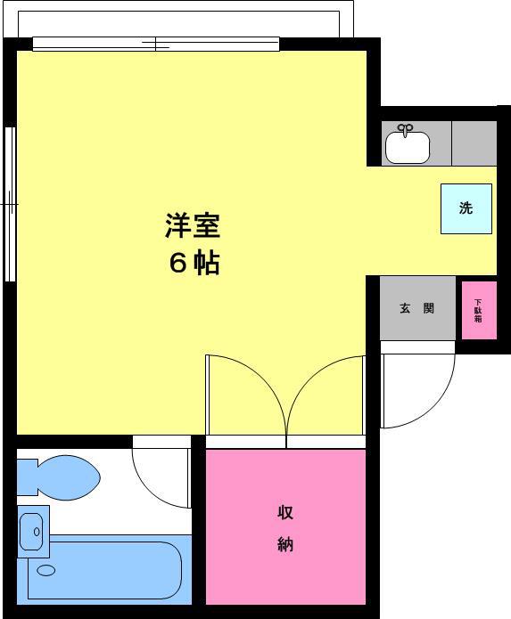 田中ビル(1K/2階)の間取り写真