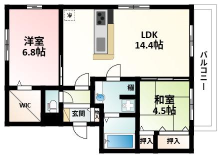 LALUCEYAMATE(2LDK/3階)の間取り写真