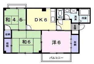 サンヴィレッジ上尾Ⅱ(3DK/1階)の間取り写真