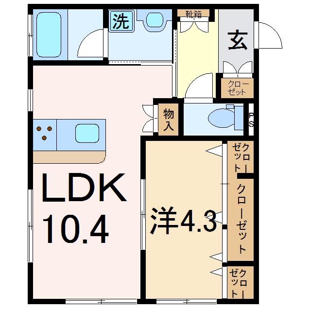 プルミエリアI(1LDK/1階)の間取り写真