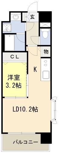 パークレジデンス江坂(1LDK/11階)の間取り写真
