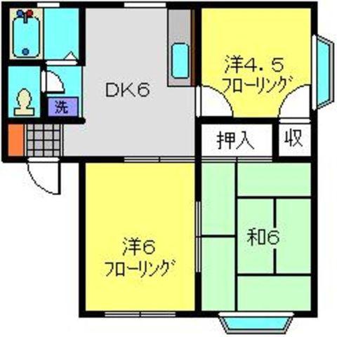 ホシノハウス(3DK/1階)の間取り写真