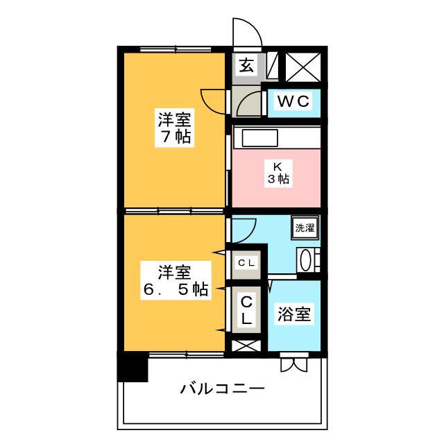 エンクレスト薬院II(2K/2階)の間取り写真