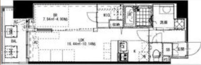 ALIVIS桜川(1LDK/15階)の間取り写真
