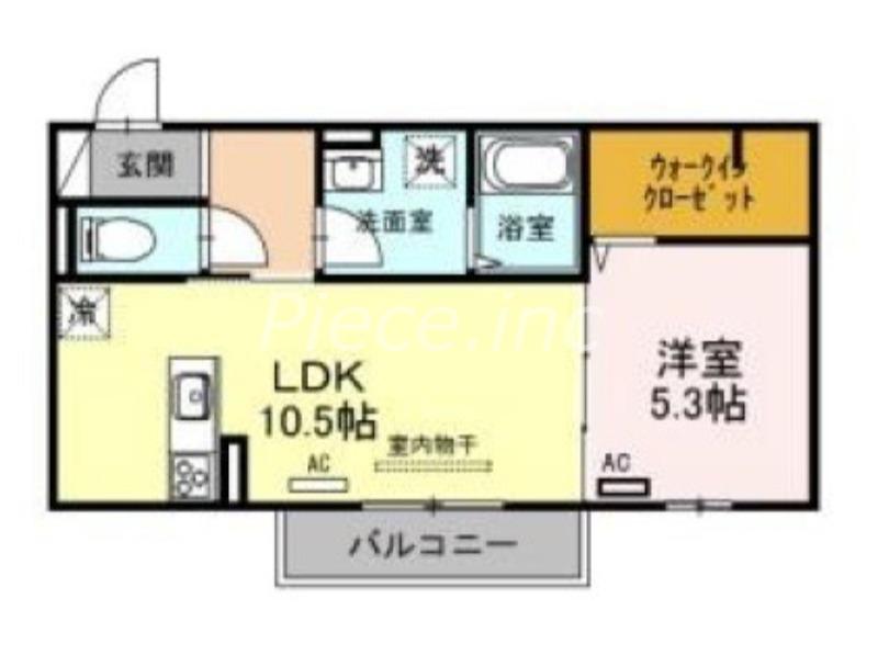 D-ROOMU-NOE(1LDK/3階)の間取り写真