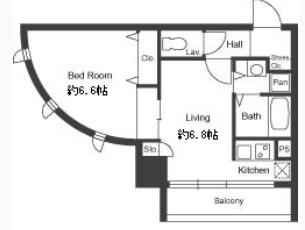 WILLDO松屋町(1DK/6階)の間取り写真