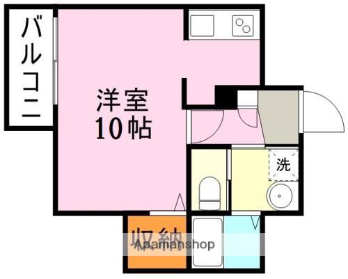 SEE GLANZ 下荒田(ワンルーム/4階)の間取り写真