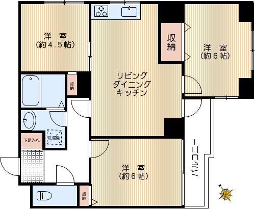 ま・めいぞん小石川(3LDK/2階)の間取り写真