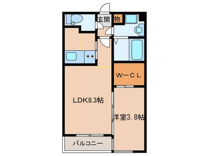 サニークレスト西新(1LDK/1階)の間取り写真
