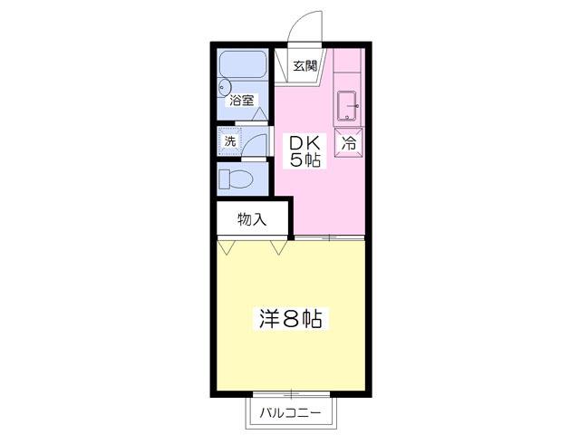 セジュール栄(1DK/2階)の間取り写真
