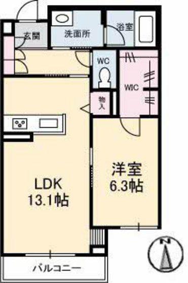 ロイヤルウイング(1LDK/1階)の間取り写真