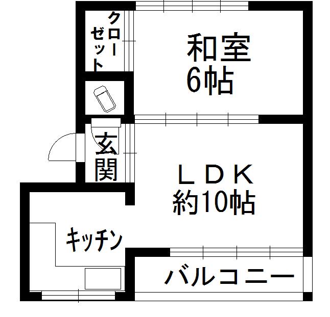 熊本県人吉市西間下町字高見753番2 松尾アパート C棟11(1LDK/2階)の間取り写真