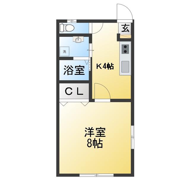 フォレスト(1K/2階)の間取り写真