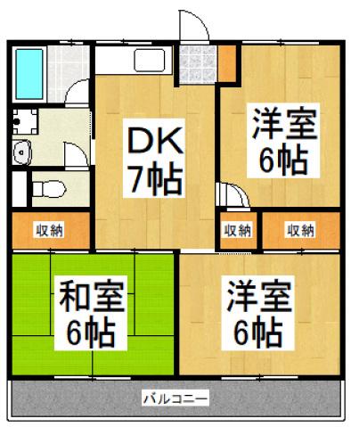 エスポアール(3DK/3階)の間取り写真