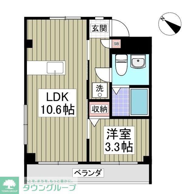 ベルハイツ(1K/1階)の間取り写真