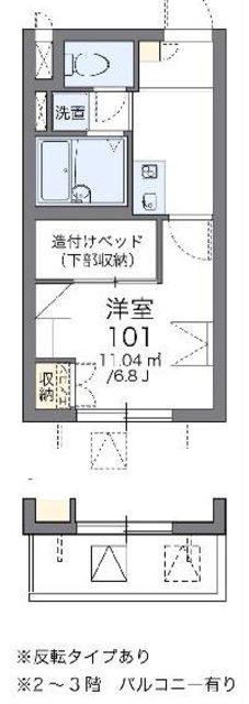レオパレス高円寺南(1K/2階)の間取り写真