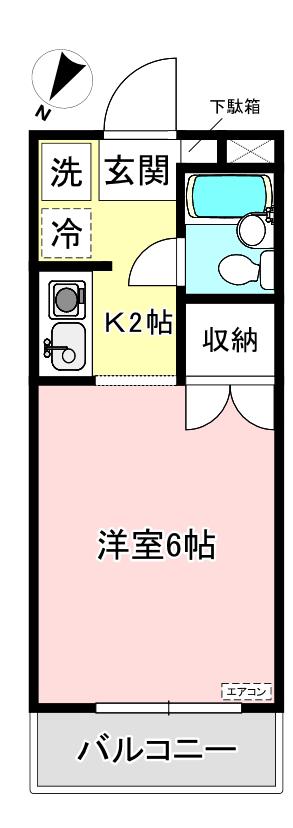 Tメゾン(1K/3階)の間取り写真