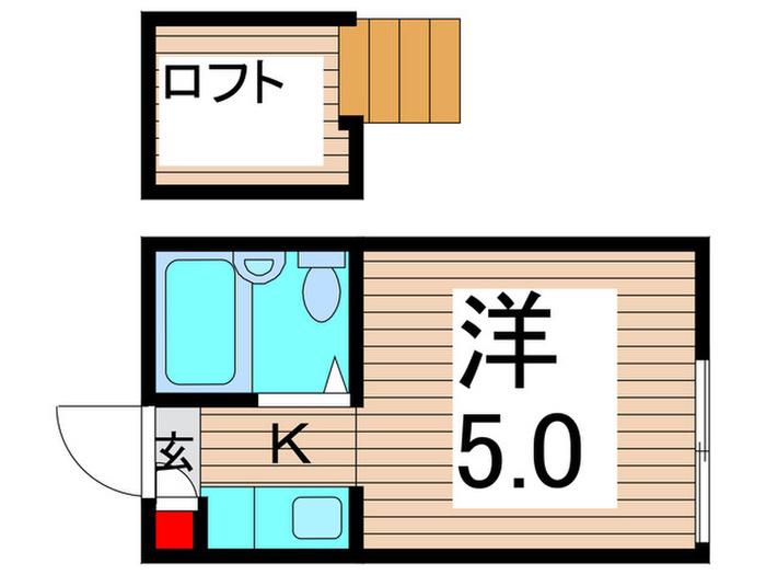 シティハウス関原(1K/2階)の間取り写真