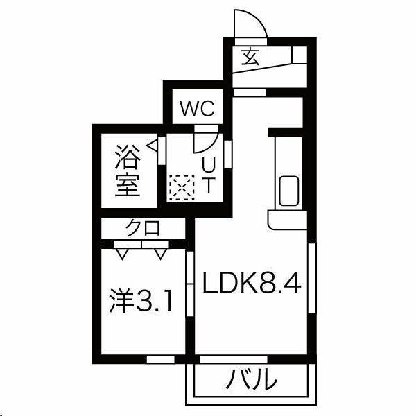 FOLUNAI(1LDK/1階)の間取り写真