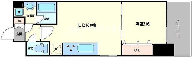 エスポアール福島(1LDK/4階)の間取り写真