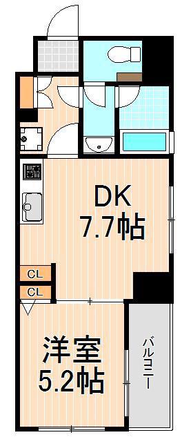 デュオスカーラ田原町(1DK/3階)の間取り写真