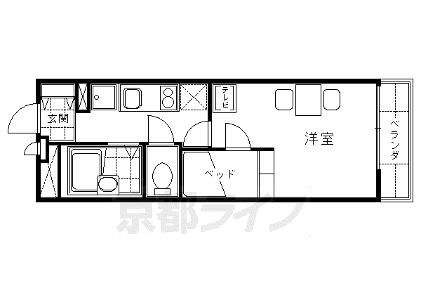 レオパレスインパクトI(1K/2階)の間取り写真