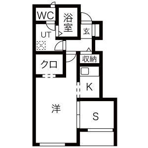 緑風荘(1SK/1階)の間取り写真
