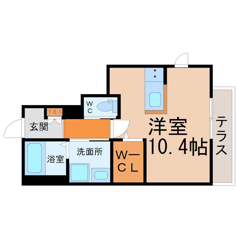 EVER GARDEN千種 II(ワンルーム/1階)の間取り写真