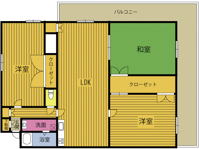 プランドール萩原(3LDK/6階)の間取り写真