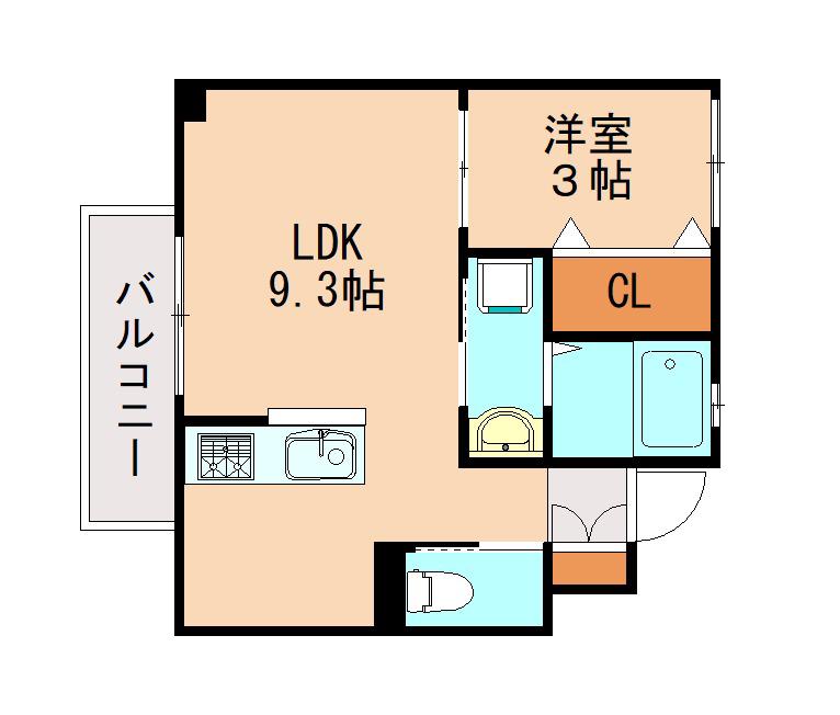 S・ウィットますみ(1LDK/1階)の間取り写真