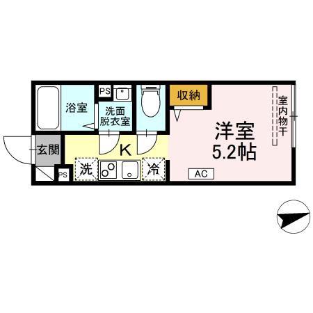アセット東武練馬(ワンルーム/5階)の間取り写真
