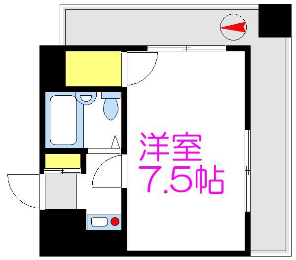 吉野屋ビル(1K/5階)の間取り写真