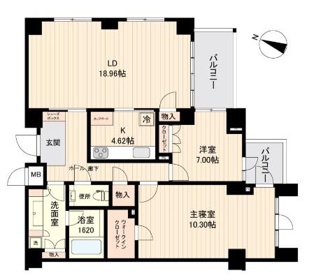 エスティメゾン白金台(2LDK/5階)の間取り写真