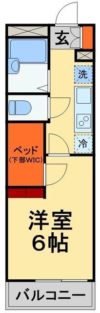 レオパレスクレストタウンA(1K/3階)の間取り写真