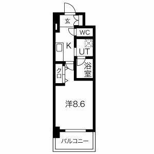 PURE RESIDENCE 名駅南(1K/11階)の間取り写真