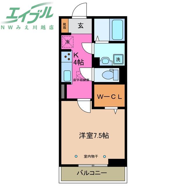 HOPE(1K/1階)の間取り写真