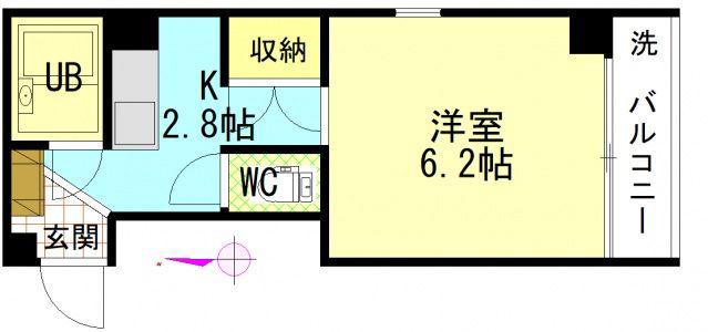 宇品丸八ビル(ワンルーム/3階)の間取り写真