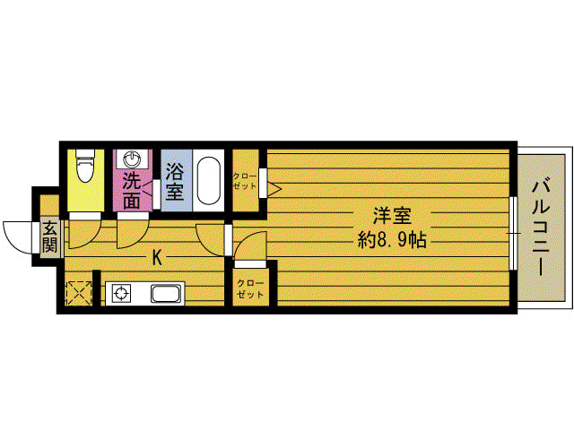 ガーデンハウス石垣(1K/6階)の間取り写真