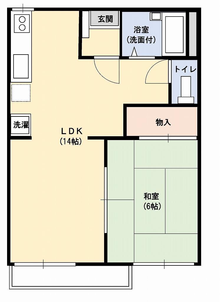コーポ小川(1LDK/2階)の間取り写真