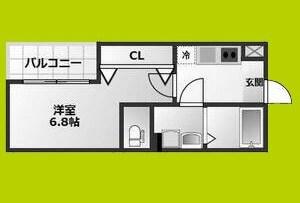 アプローズ新深江(1K/1階)の間取り写真