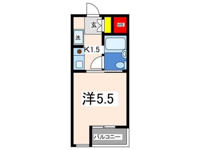 日神パレス戸塚(1K/2階)の間取り写真