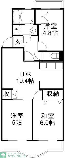 セントーサ西習志野II(3LDK/3階)の間取り写真
