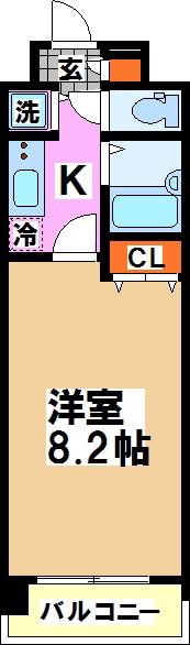 グランドガーラ代田橋(1K/13階)の間取り写真