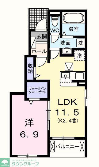 ラベンダーベイ(1LDK/1階)の間取り写真